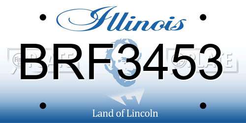 BRF3453 Illinois License Plate
