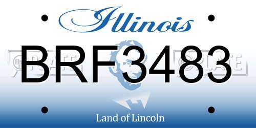 BRF3483 Illinois License Plate