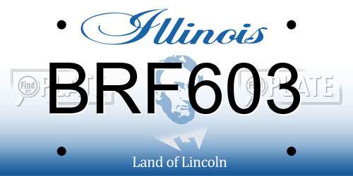 BRF603 Illinois License Plate