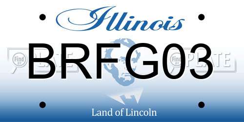 BRFG03 Illinois License Plate