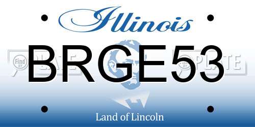 BRGE53 Illinois License Plate