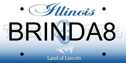 BRINDA8 Illinois License Plate