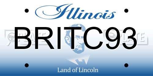 BRITC93 Illinois License Plate