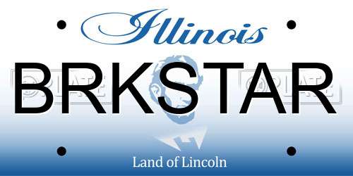 BRKSTAR Illinois License Plate