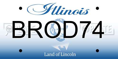 BROD74 Illinois License Plate