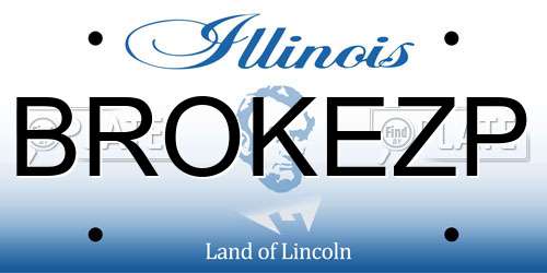 BROKEZP Illinois License Plate