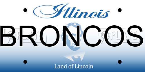 BRONCOS Illinois License Plate