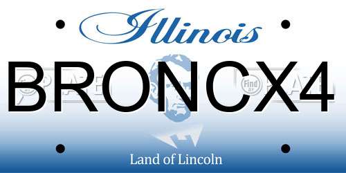 BRONCX4 Illinois License Plate