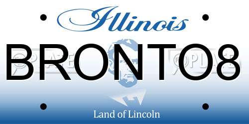 BRONTO8 Illinois License Plate