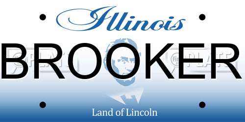BROOKER Illinois License Plate