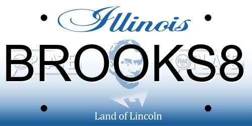 BROOKS8 Illinois License Plate