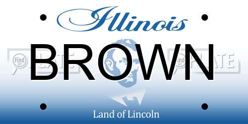 BROWN Illinois License Plate