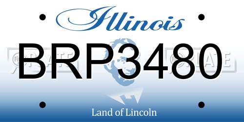 BRP3480 Illinois License Plate