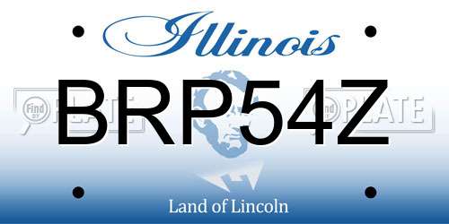 BRP54Z Illinois License Plate