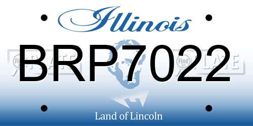 BRP7022 Illinois License Plate