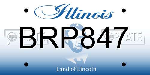 BRP847 Illinois License Plate