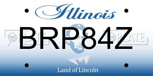 BRP84Z Illinois License Plate