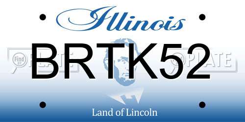 BRTK52 Illinois License Plate