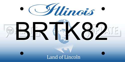 BRTK82 Illinois License Plate