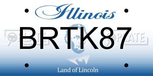 BRTK87 Illinois License Plate
