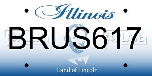 BRUS617 Illinois License Plate
