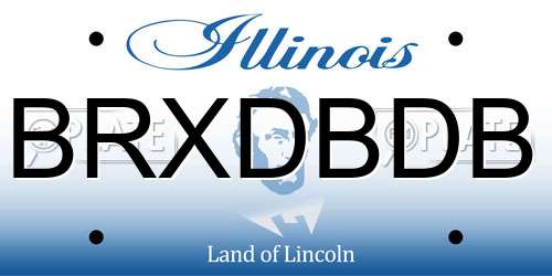 BRXDBDB Illinois License Plate