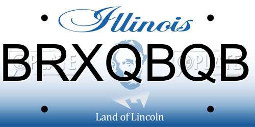 BRXQBQB Illinois License Plate