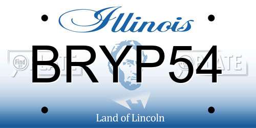 BRYP54 Illinois License Plate