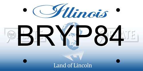 BRYP84 Illinois License Plate