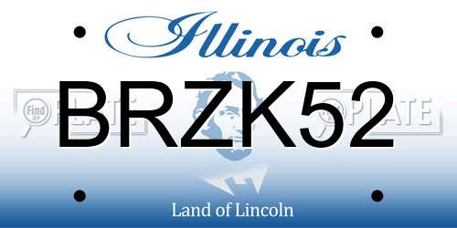 BRZK52 Illinois License Plate