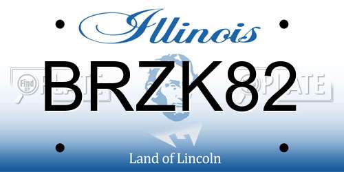 BRZK82 Illinois License Plate