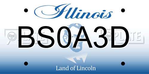 BS0A3D Illinois License Plate