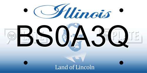BS0A3Q Illinois License Plate