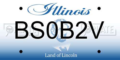 BS0B2V Illinois License Plate