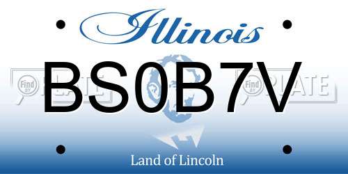 BS0B7V Illinois License Plate