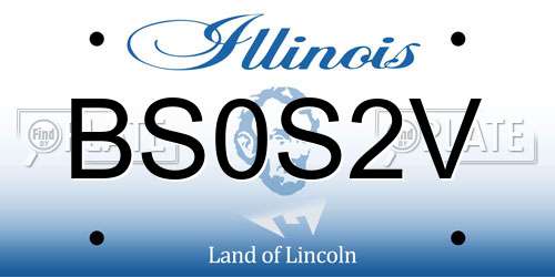 BS0S2V Illinois License Plate