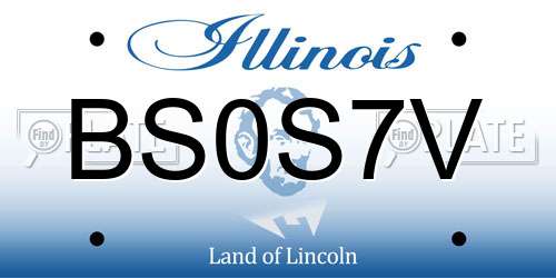 BS0S7V Illinois License Plate