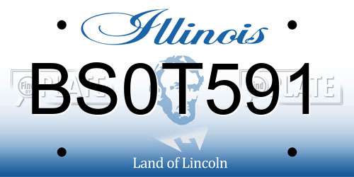 BS0T591 Illinois License Plate