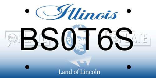 BS0T6S Illinois License Plate