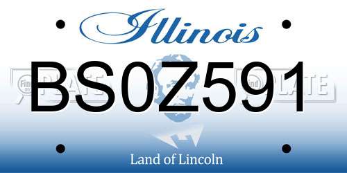 BS0Z591 Illinois License Plate