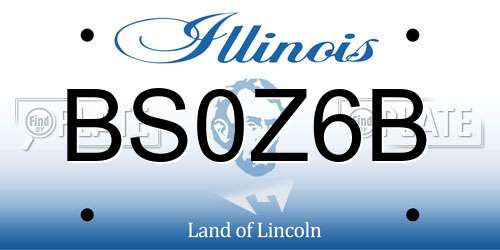 BS0Z6B Illinois License Plate