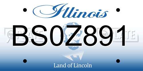 BS0Z891 Illinois License Plate