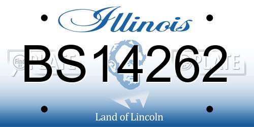 BS14262 Illinois License Plate