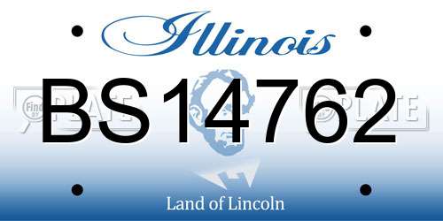BS14762 Illinois License Plate