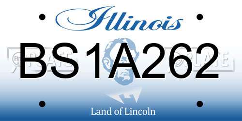 BS1A262 Illinois License Plate