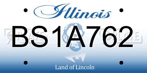 BS1A762 Illinois License Plate