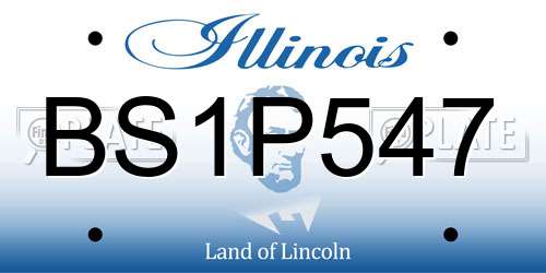 BS1P547 Illinois License Plate
