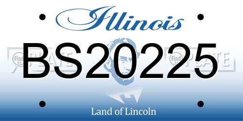 BS20225 Illinois License Plate