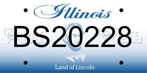 BS20228 Illinois License Plate