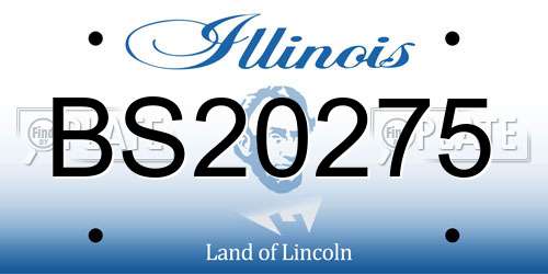 BS20275 Illinois License Plate